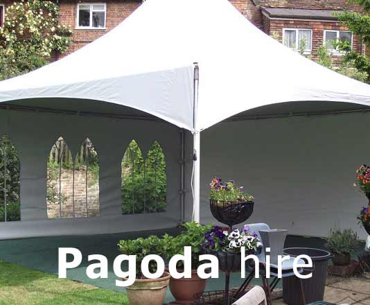 pagoda marquees fit most small spaces